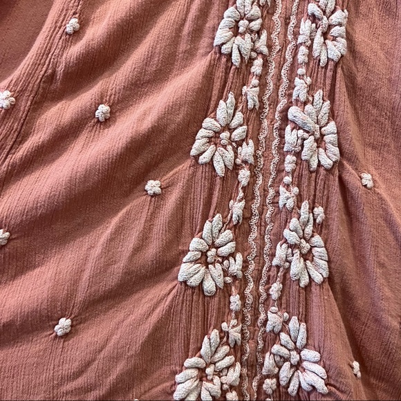 Free People Long Dress Embroidered Flowers - Picture 6 of 11